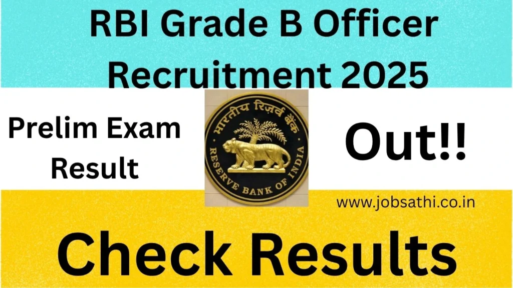 RBI Grade B Prelims Exam Result 2025 Out