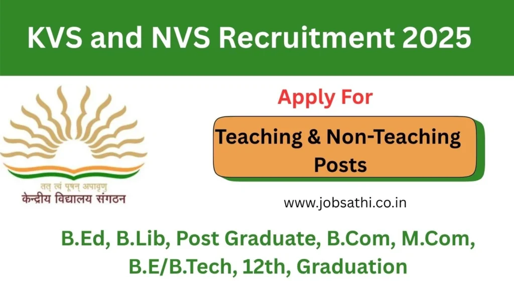 KVS and NVS Recruitment 2025 Notification Out